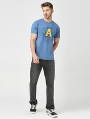 Archies Print Blue T-shirt for Men's