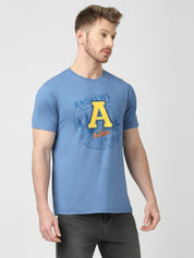 Archies Print Blue T-shirt for Men's