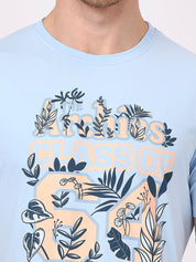 Archies Print Sky Blue T-shirt for Men