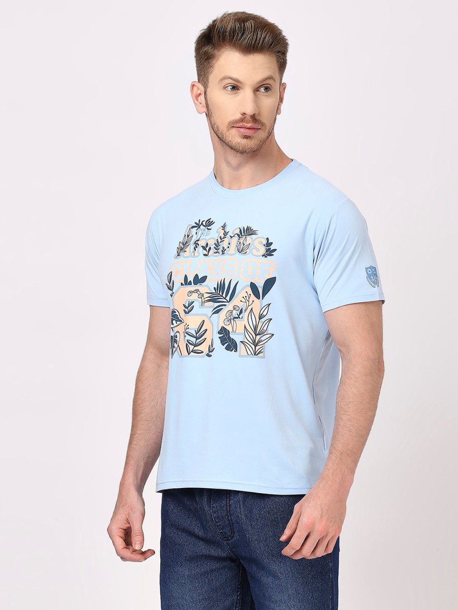 Archies Print Sky Blue T-shirt for Men