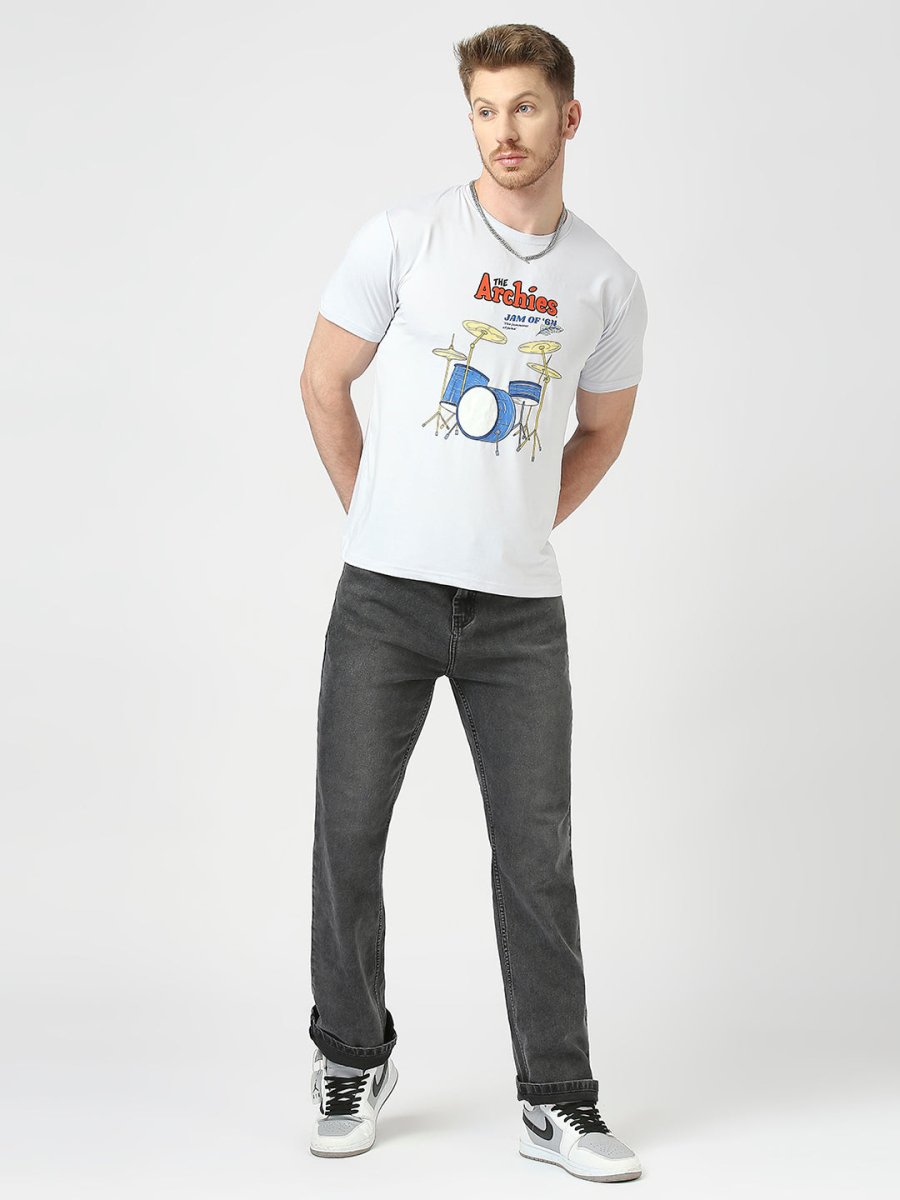 Archies Print White T-shirt for Men and Women's