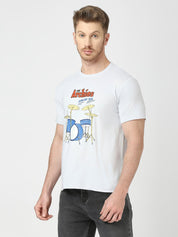Archies Print White T-shirt for Men and Women's