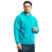 Classic Winter Zip-Up Hoodie for Men in Sea Green | UNIREC