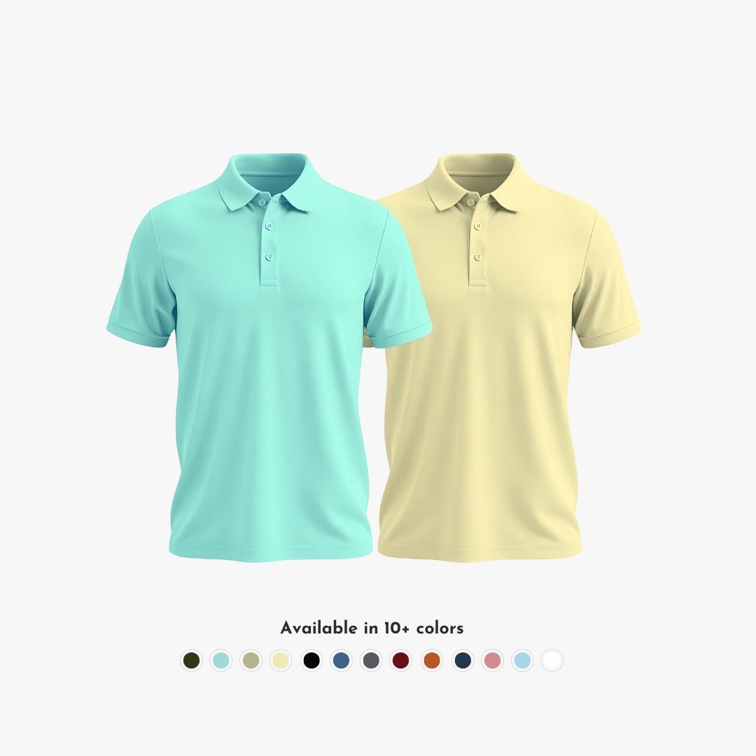 Men’s Matte Polo T-shirt set: mint and beige