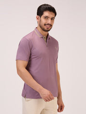 golf polo t shirt for men in light wine crest right side view