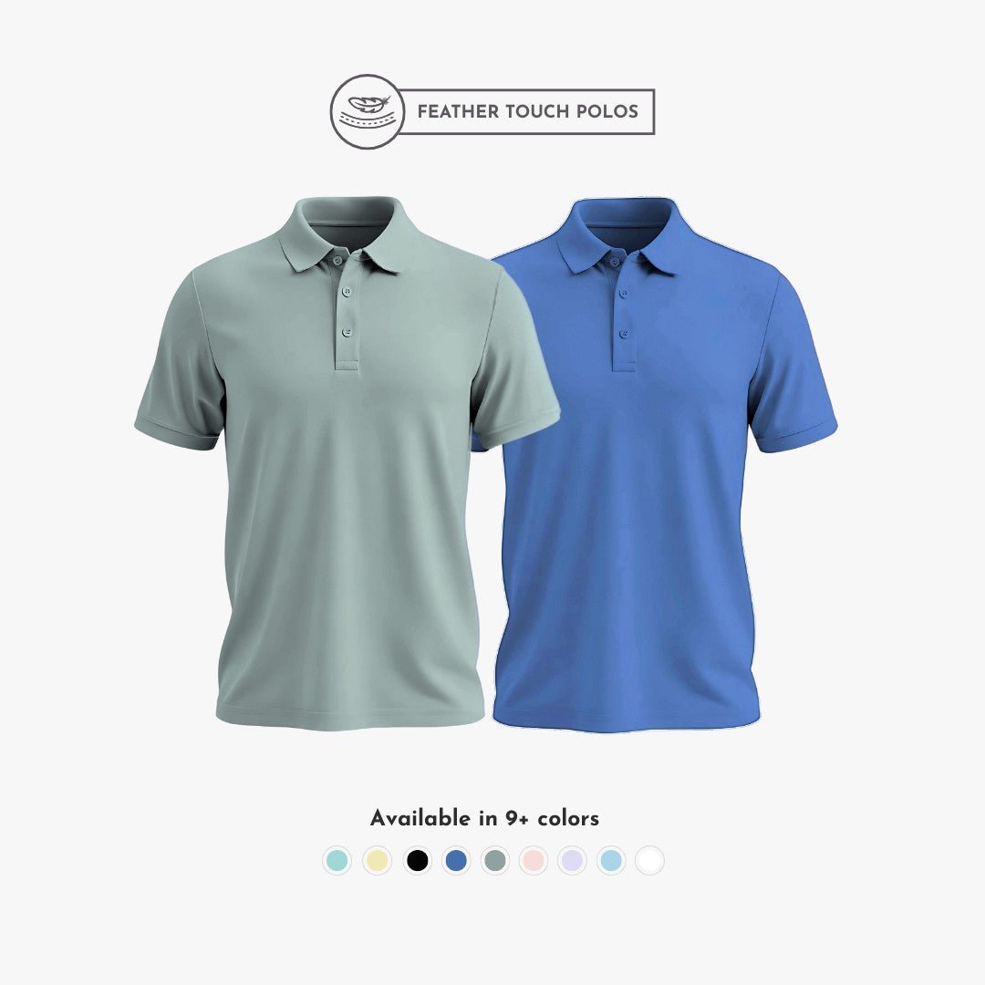 Men’s Feather Touch Polo T-shirt set: army and blue