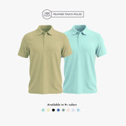Men’s Feather Touch Polo T-shirt set: olive and mint