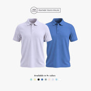Men’s Feather Touch Polo T-shirt set: purple and blue