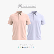 Men’s Feather Touch Polo T-shirt set: purple and peach