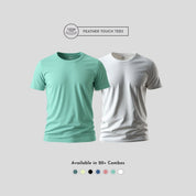 Combo of mint and white round neck t-shirts