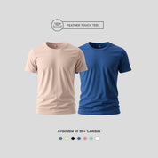 Peach & blue eco-friendly round neck t-shirts combo for men