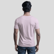 Feather Touch Round Neck Plain Lavender T-Shirt for Men