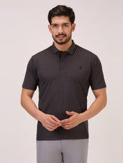 Golf Self Checks Polo T-Shirt for Men in Light Navy
