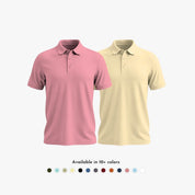 Ultra-soft Matte Polo men’s combo T-shirts in rose and beige
