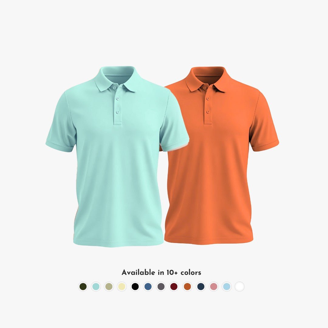 Men’s Matte Polo T-shirt set: wood orange and mint