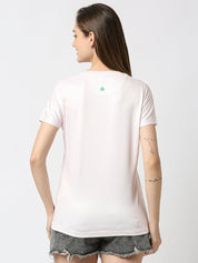 Peach V-Neck T-Shirt for Women