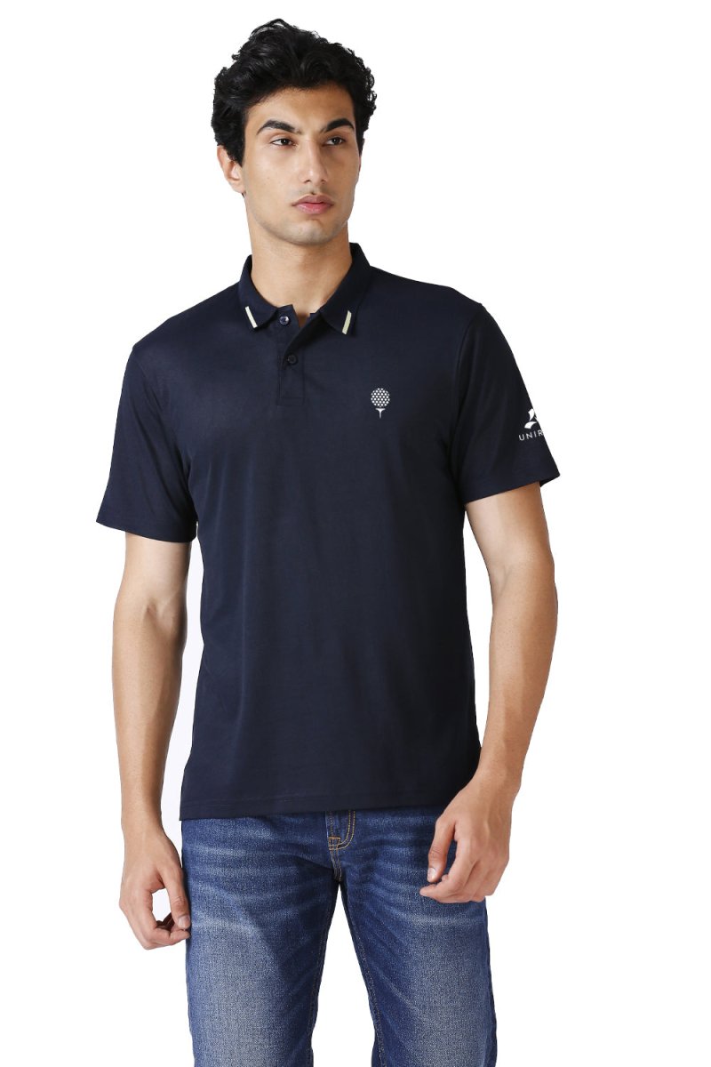 Golf matte polo t shirt navy colour with tipping
