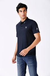 Matte Polo Golf t shirt Navy color with tipping