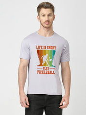 Life Is Short Printed Purple T-shirt