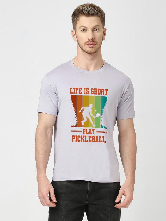 Life Is Short Printed Purple T-shirt