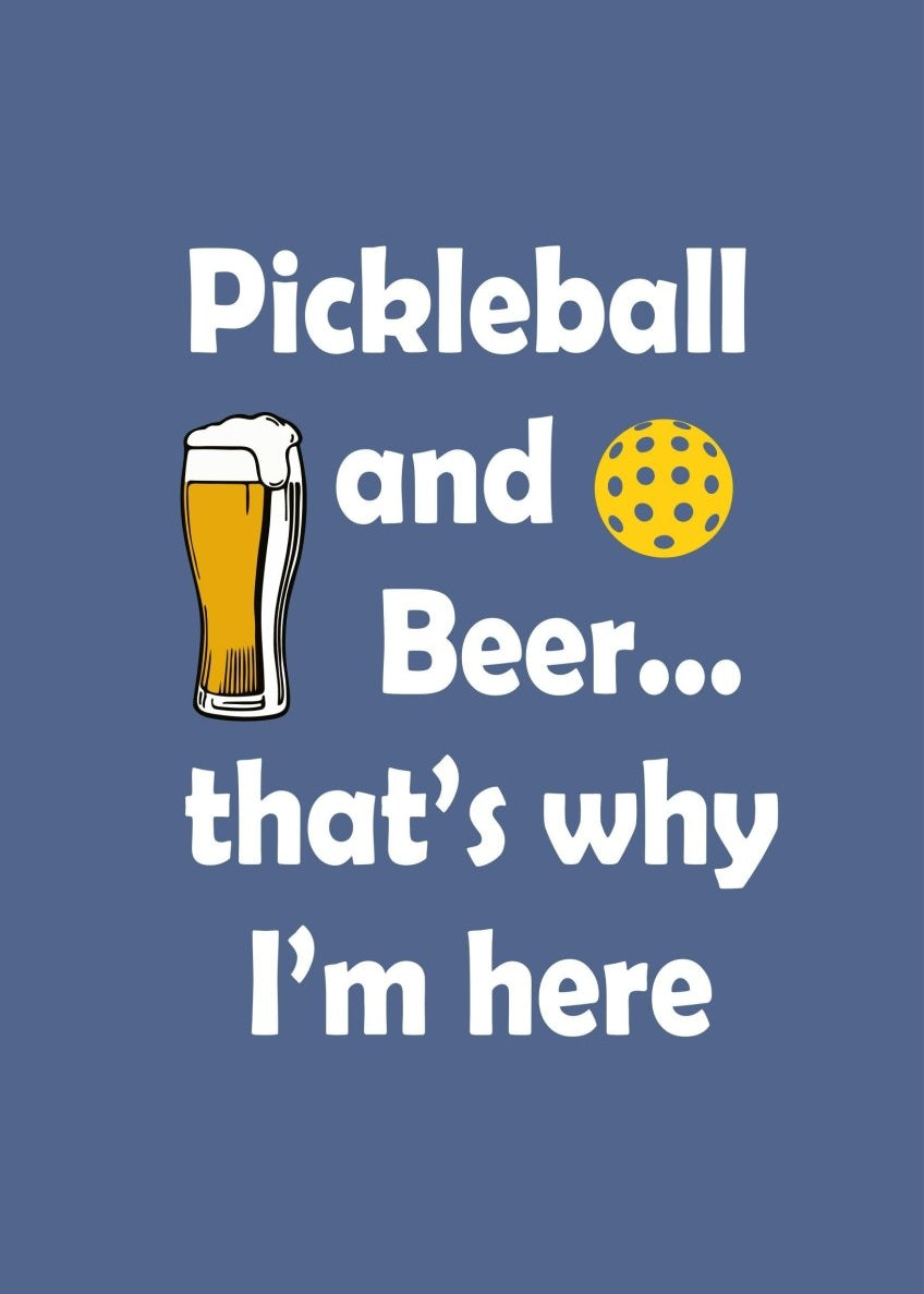 Pickle Ball & Beer Blue T-shirt