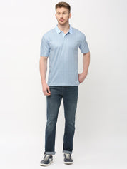 Blue Polo Collar T-shirt