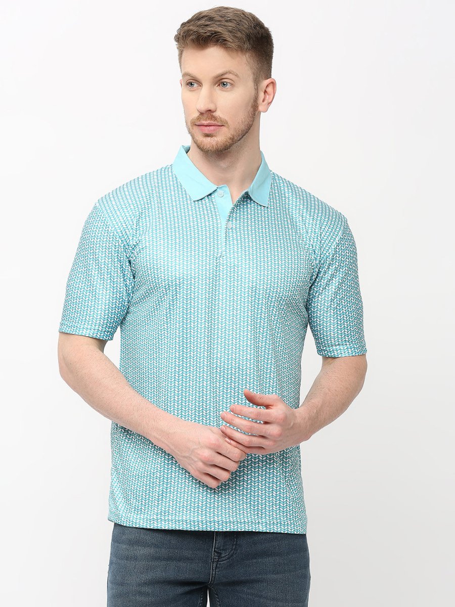 Green All Over Print Polo T-shirt