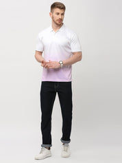 Purple & White Ombre Polo T-shirt