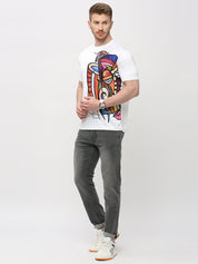 Men's Round White T-Shirt