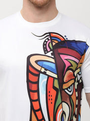 Men's Round White T-Shirt
