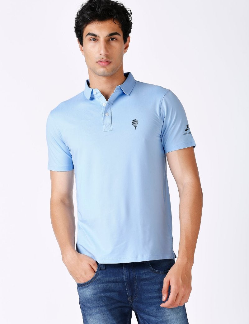 Golf Polo T Shirt Feather Touch Soft Material Sky Blue Color