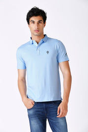 Golf Polo T Shirt Feather Touch Soft Material Sky Blue Color