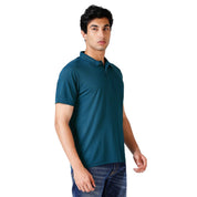 Matte Polo - Ultra Soft Combo Pack of 2 Men's Solid Black & Navy Blue T-shirts