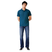 Matte Polo - Ultra Soft Combo Pack of 2 Men's Solid Black & Navy Blue T-shirts