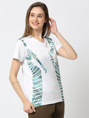 White V-neck T-Shirts for Women