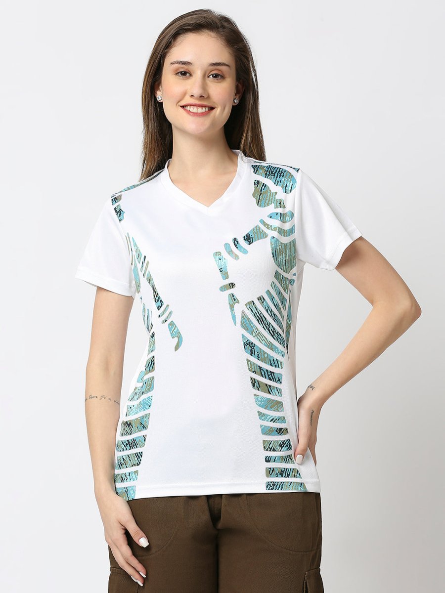 White V-neck T-Shirts for Women