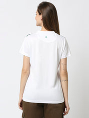 White V-neck T-Shirts for Women