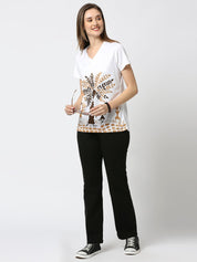 Women's White V-Neck T-Shirt