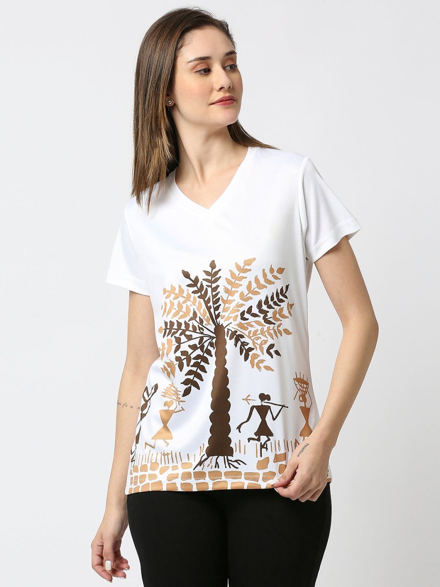Women's White V-Neck T-Shirt