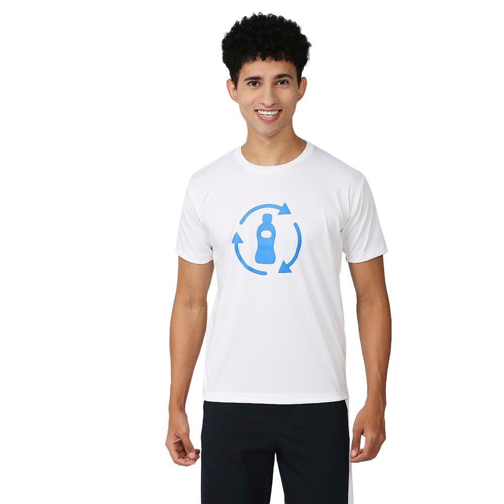 Men's Feather Touch Round White T-Shirt