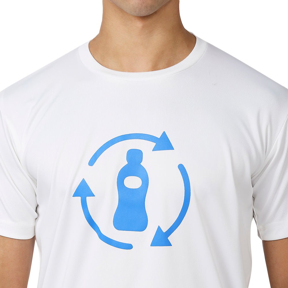 Men's Feather Touch Round White T-Shirt