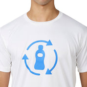 Men's Feather Touch Round White T-Shirt