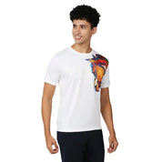 Feather Touch White Men's Horse Print T-Shirt