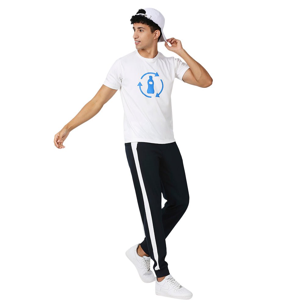 Men's Feather Touch Round White T-Shirt