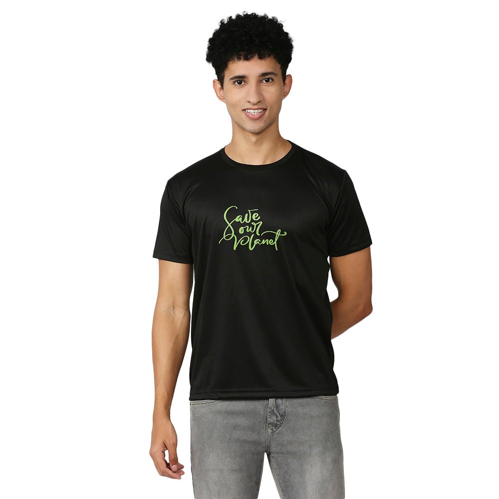 Men's Round Black T-Shirt