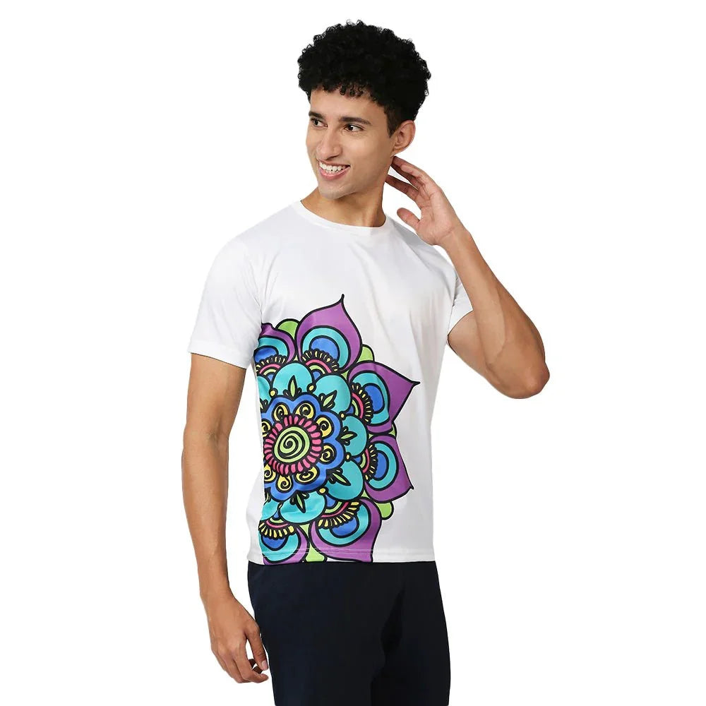 Mandala & Madhubani Side Print T-Shirt