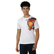 Feather Touch White Men's Horse Print T-Shirt