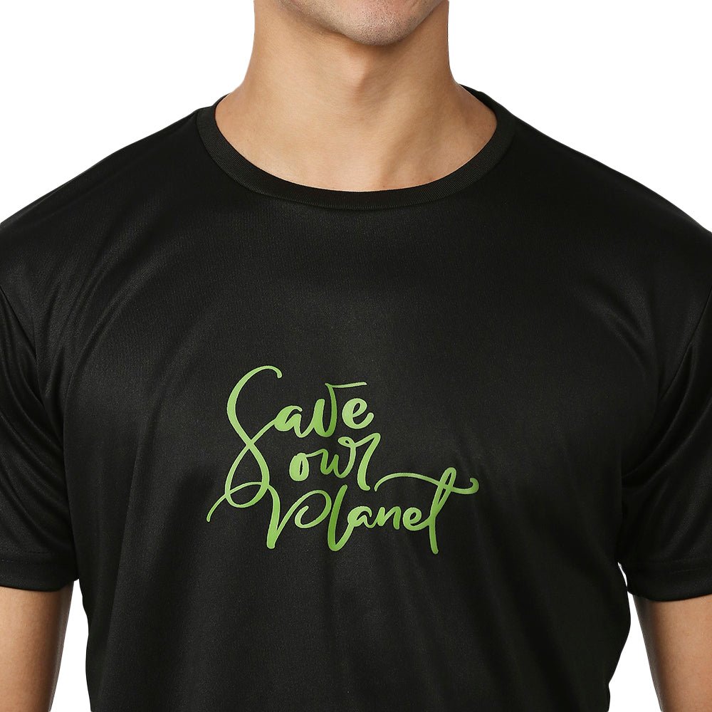 Men's Round Black T-Shirt
