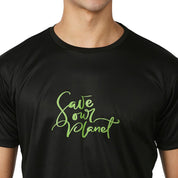 Men's Round Black T-Shirt