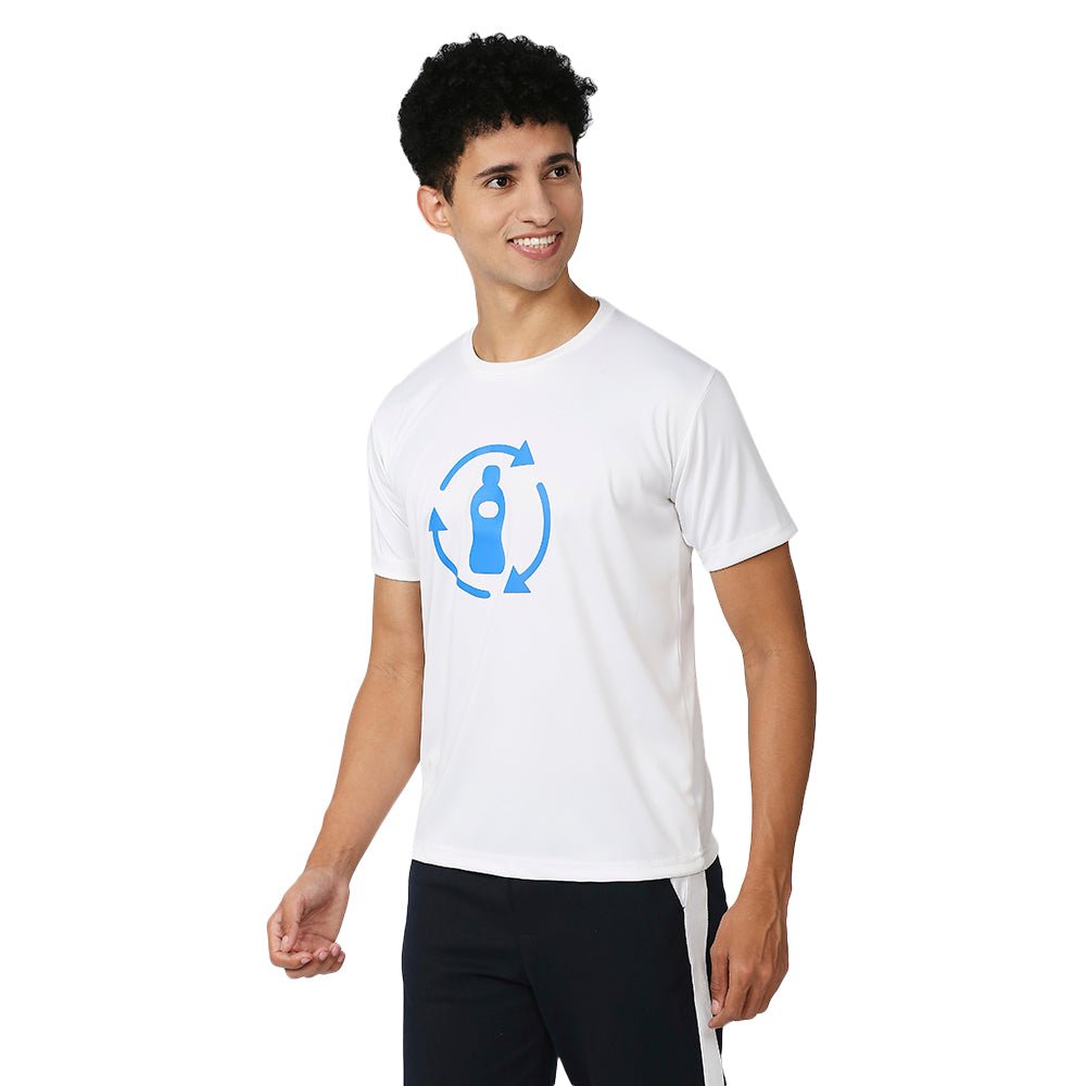Men's Feather Touch Round White T-Shirt
